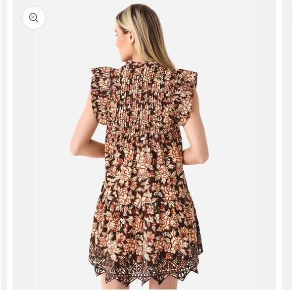 Sea New York Brown and Black Ruffled Tiered Mini Dress - Picture 4 of 13